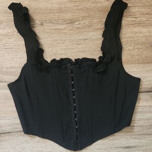 Forever 21 Black Ruffled corset top